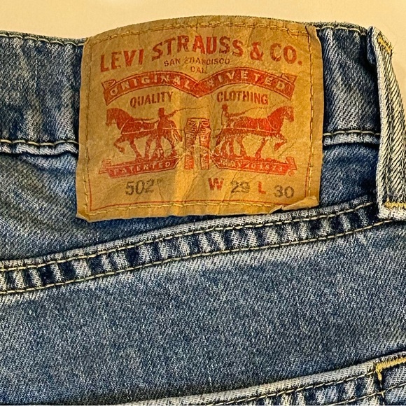 🌟HP🌟Levi’s 502 Taper Light Wash Denim Stretch Jeans 29 x 30 - Picture 3 of 11